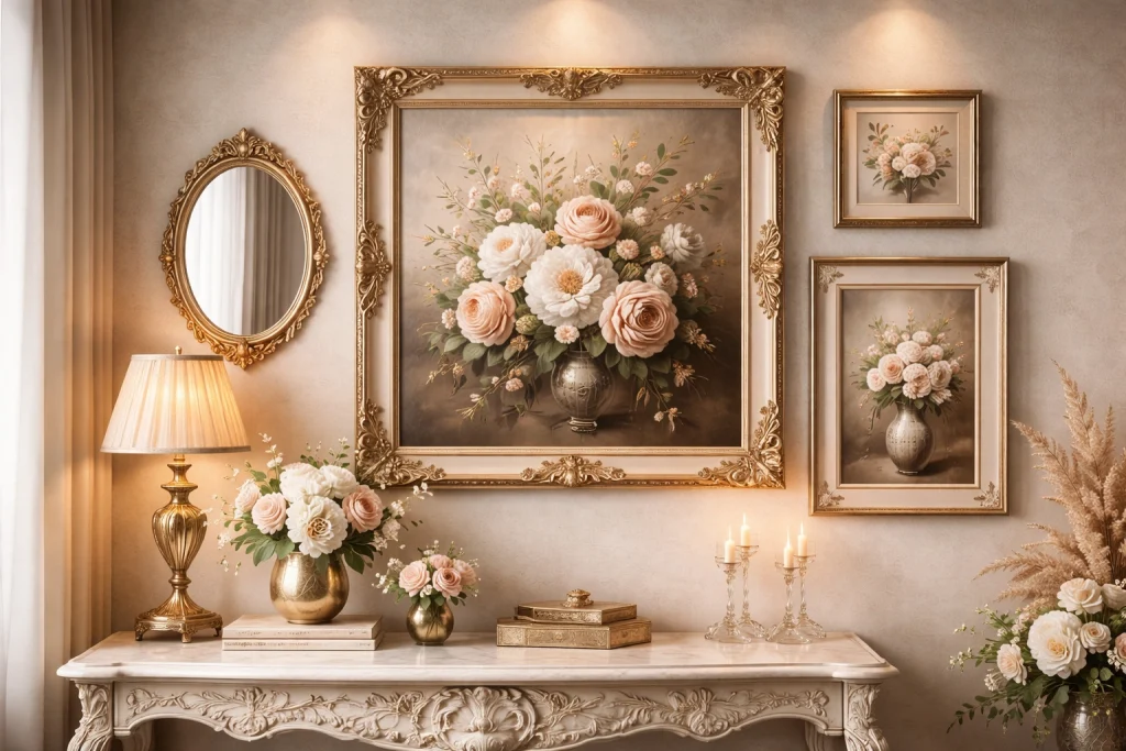 قاب گلدار دیواری