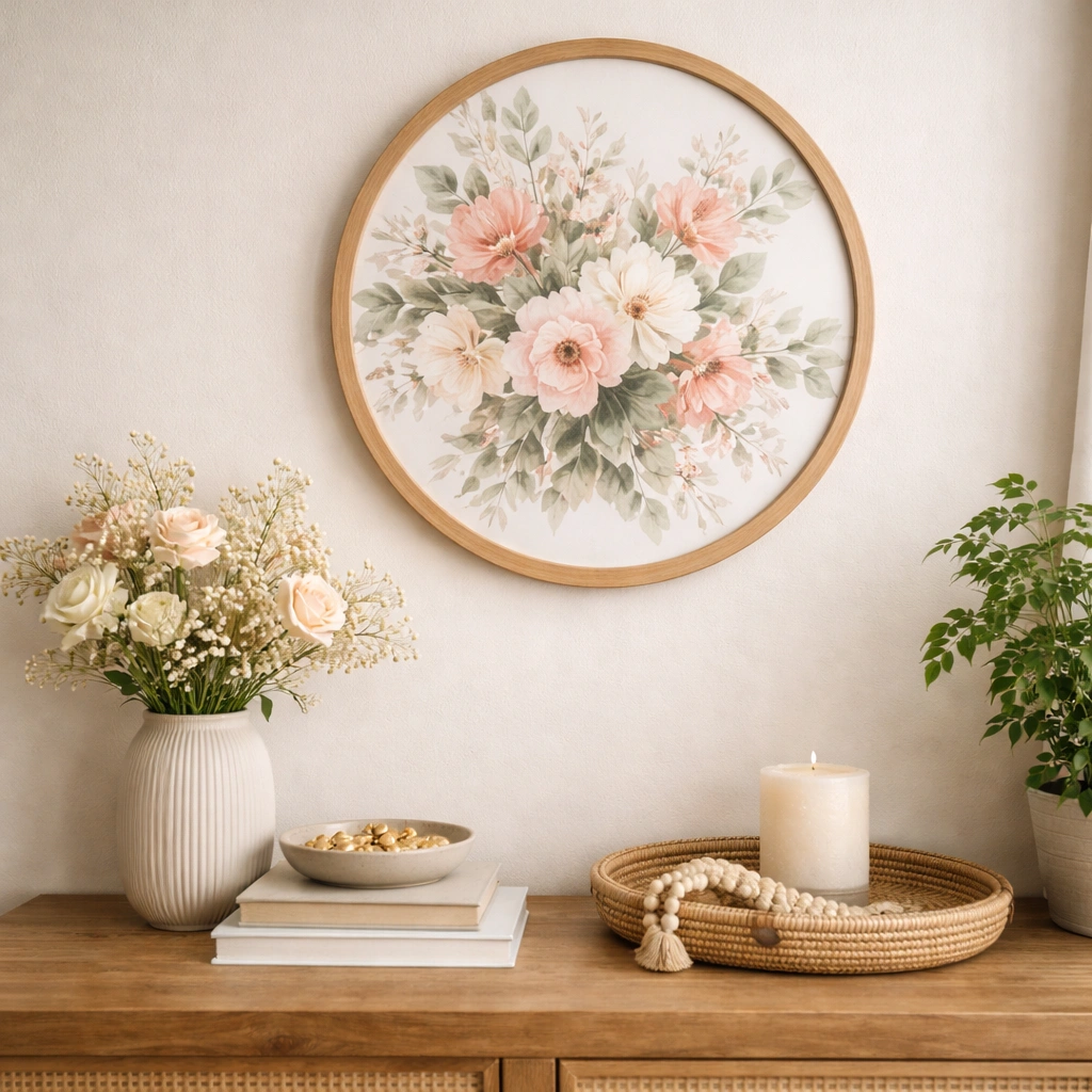 قاب گرد گلدار