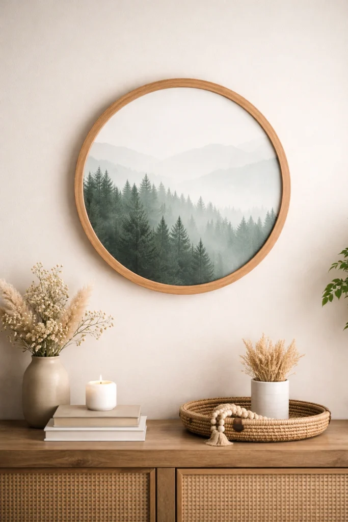 قاب گرد چوبی