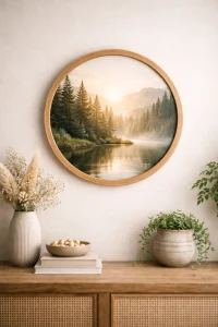 قاب گرد چوبی